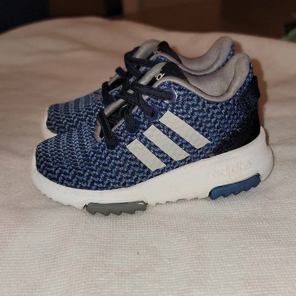 Adidas Toddler Cloudfoam Racer TR Sneaker Shoes Navy & Grey Size 5